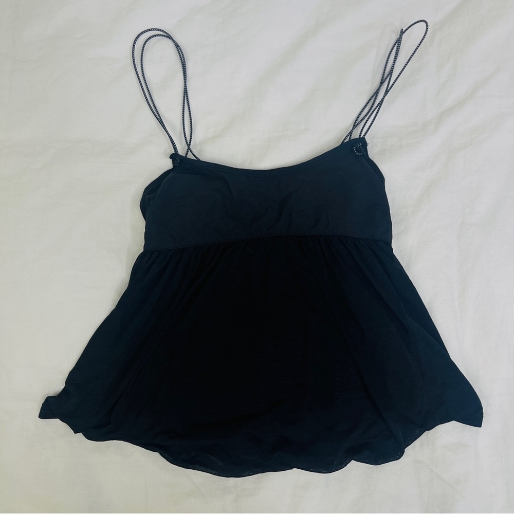 Free People NWT Black baby doll goth fairy cottage XS tank top